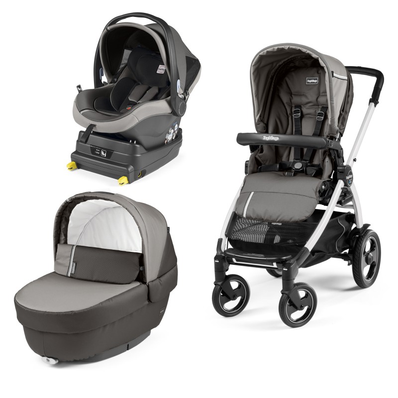 Carucior 3 In 1 Peg Perego Book Plus 51 S Titania White baza i Size inclusa Class Grey