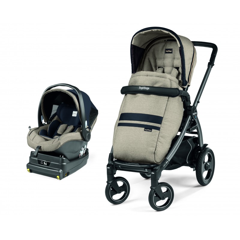 Carucior 2 in 1 Peg Perego, Book  51 S Titania i Size baza i size inclusa Luxe Ecru sasiu hamac scaun auto 0 22 kg