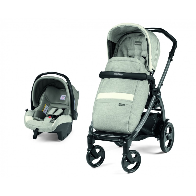 Carucior 2 in 1 Peg Perego Book 51 Titania Luxe Pure sasiu hamac scaun auto 0 22 kg