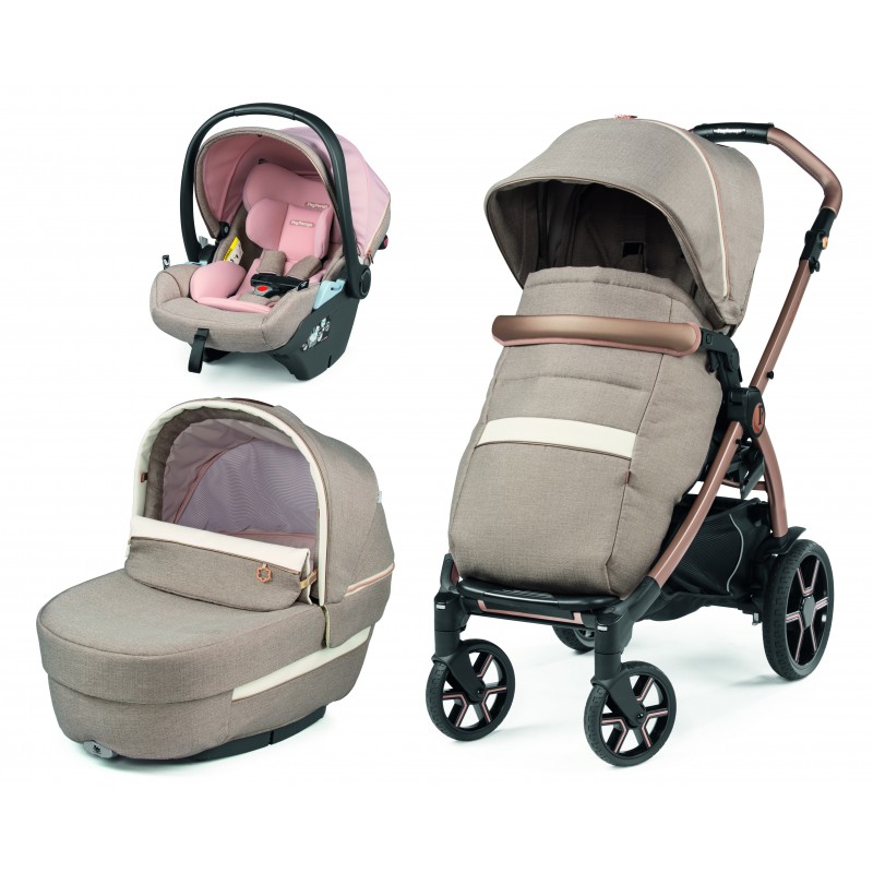 Carucior 3 in 1 Peg Perego Book Lounge 0 22 kg Mon Amour Bej Roz