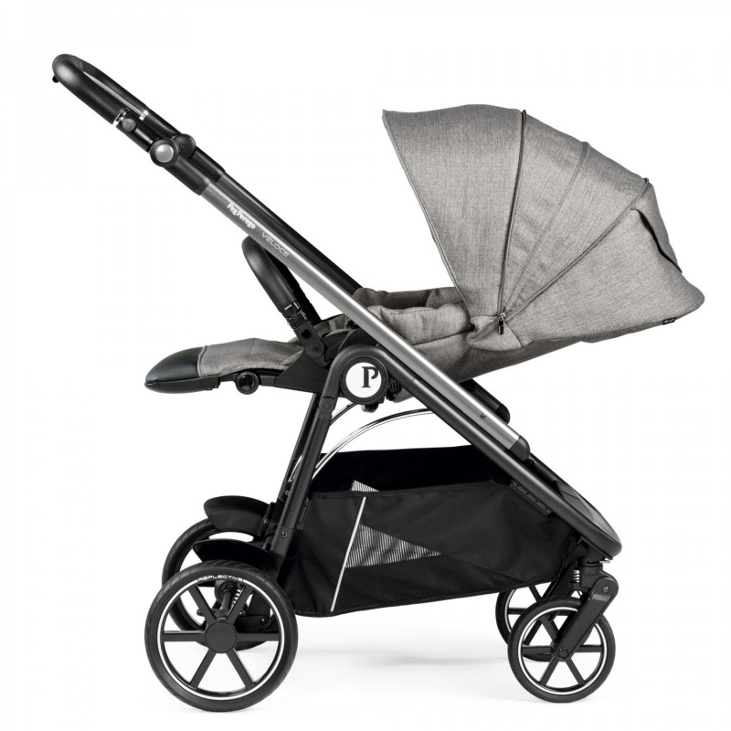 Carucior 3 in 1 Peg Perego Veloce Lounge  0 22 kg City Grey Gri Alb