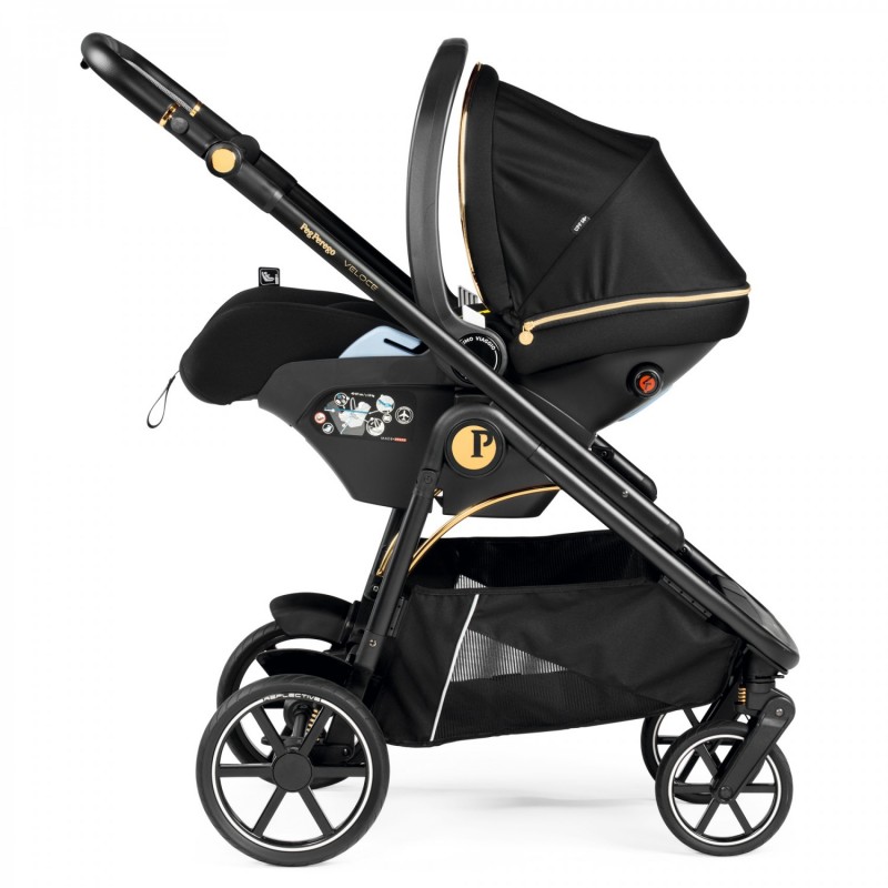 Carucior 3 in 1 Peg Perego Veloce Lounge  0 22 kg Graphic Gold Negru Bej