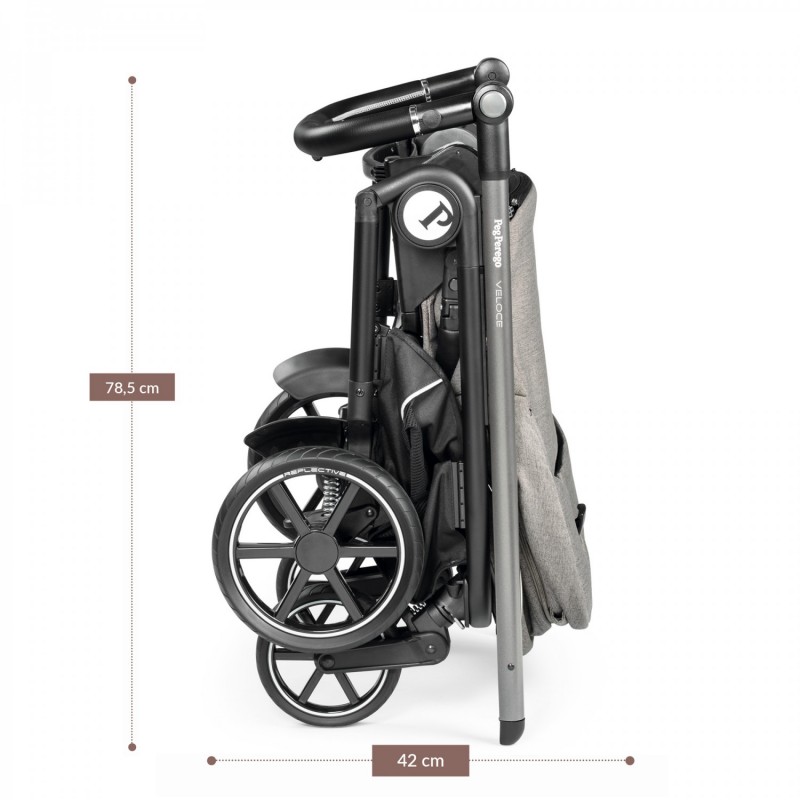 Carucior 3 in 1 Peg Perego Veloce Primoviaggio SL 0 22 kg City Grey Gri Alb