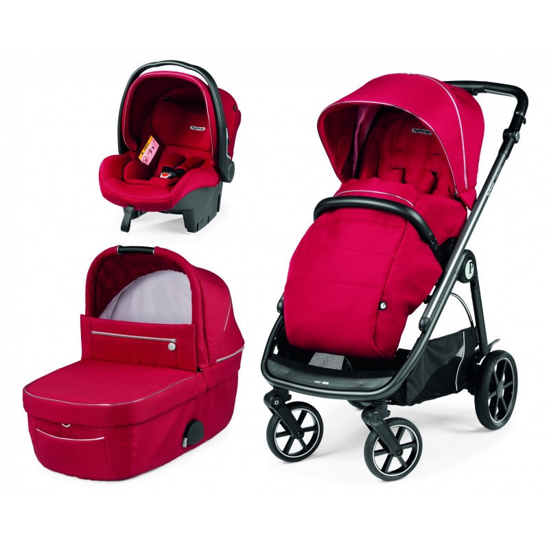 Carucior 3 in 1 Peg Perego Veloce Primoviaggio SL 0 22 kg Red Shine Rosu