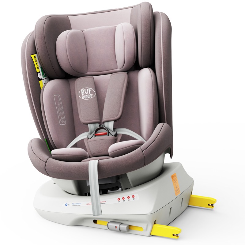 Scaun Auto TWT Plus DELUXE BUF BOOF iSIZE LightRed cu Isofix rotativ 360 grade 40-150 cm