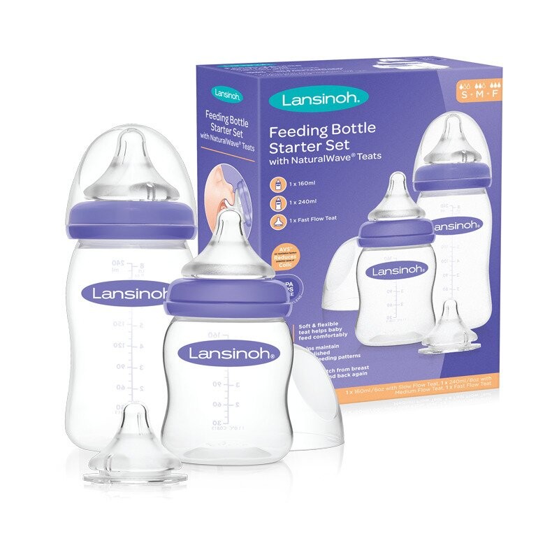 Set de biberoane cu tetina flux rapid Lansinoh