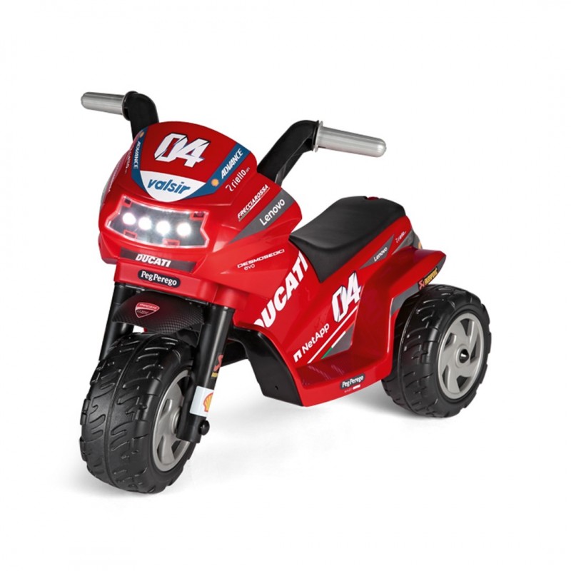 Motocicleta electrica Peg Perego Ducati Mini Evo 6V 1 an Negru Rosu