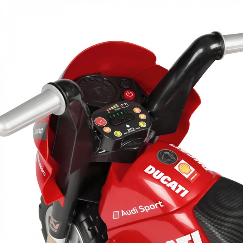 Motocicleta electrica Peg Perego Ducati Mini Evo 6V 1 an Negru Rosu