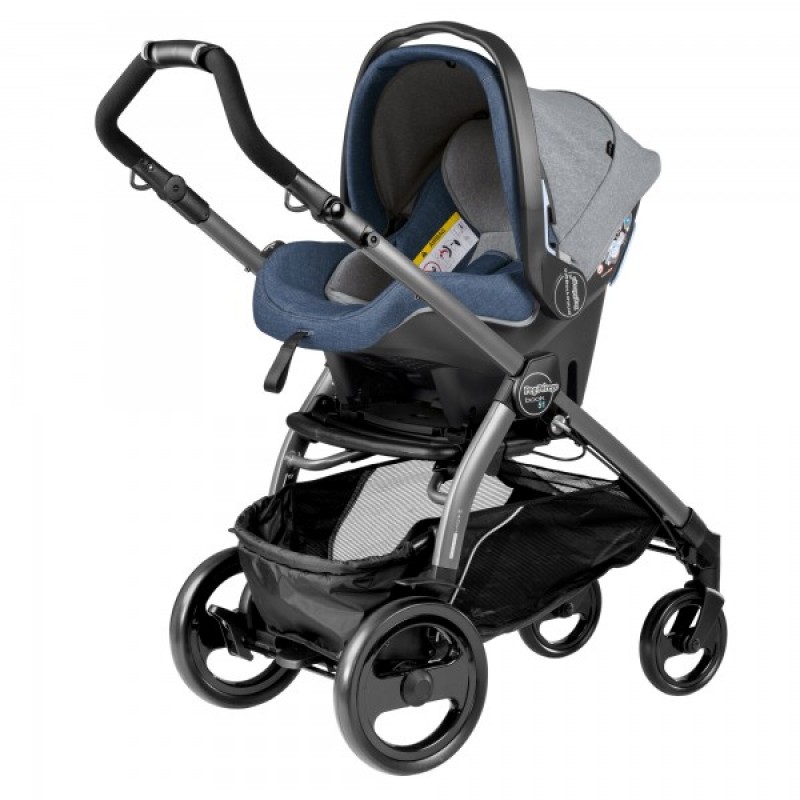 Carucior 3 In 1 Book Plus 51 Black Completo Elite Urban Denim Peg Perego