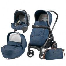 Carucior 3 In 1 Book Plus 51 Black Completo Elite Urban Denim Peg Perego